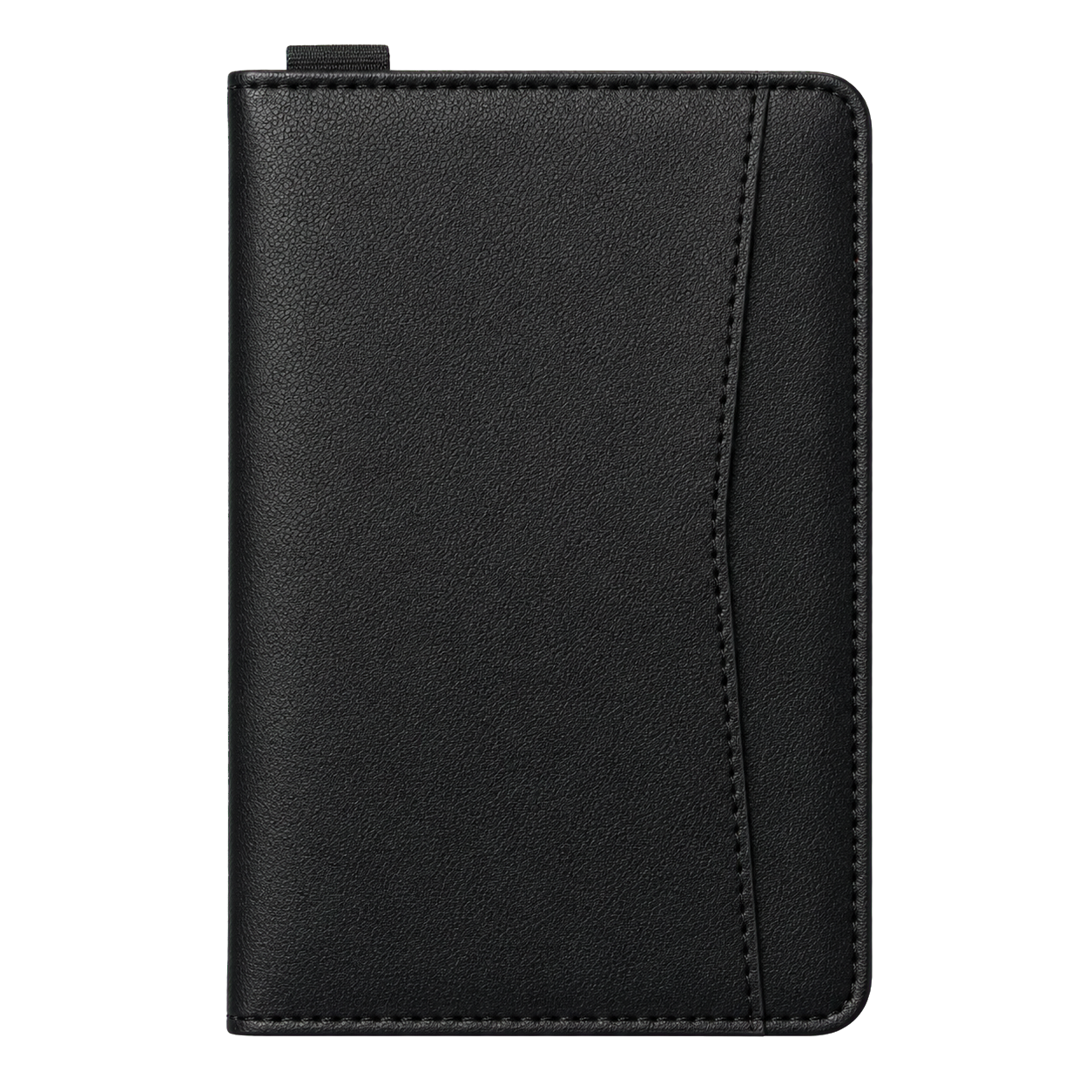 NALO Passport Holder black front-facing transparent packshot.