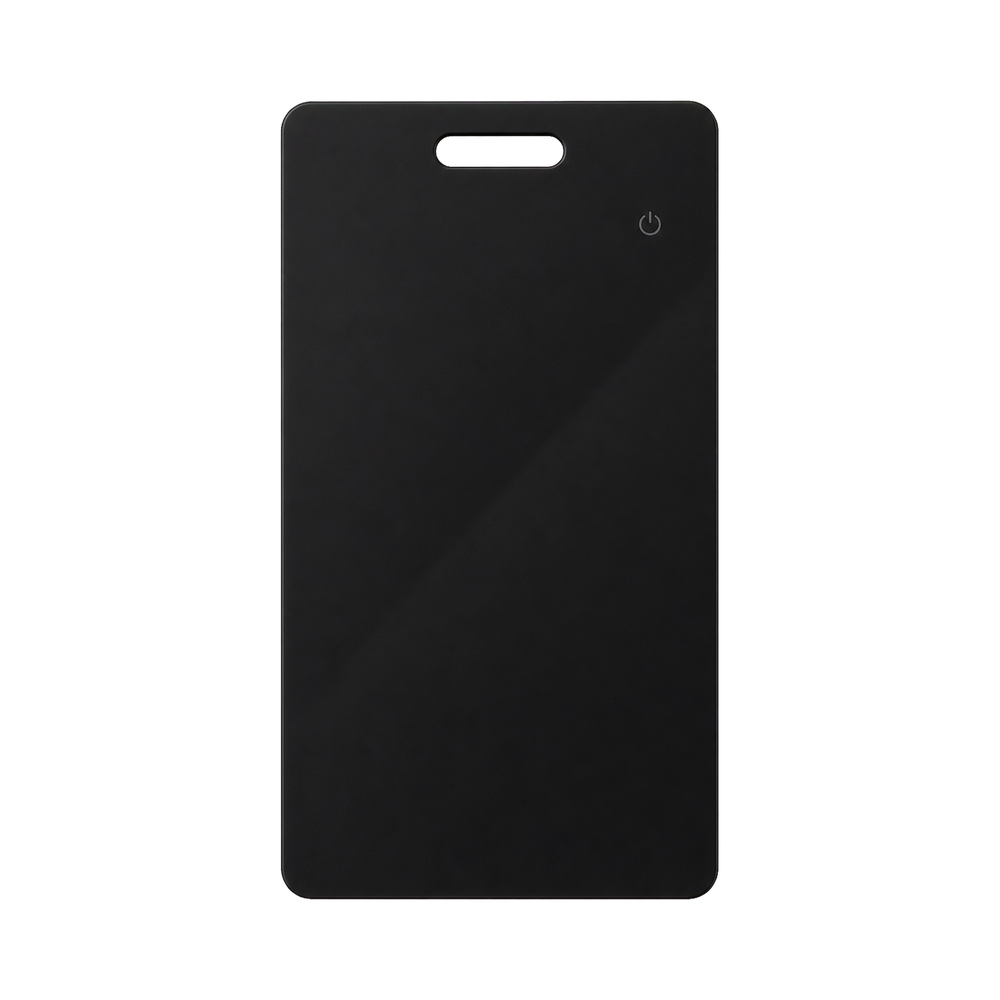 NALO Tracker Card in black, transparent front packshot.