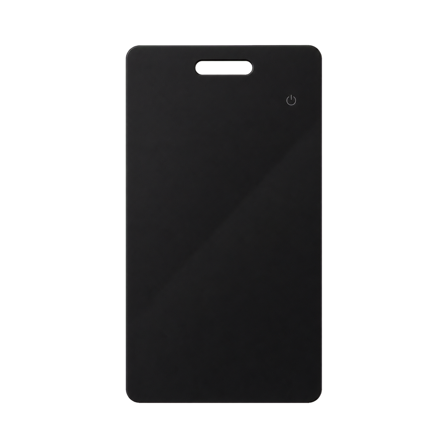 NALO Tracker Card in black, transparent front packshot.